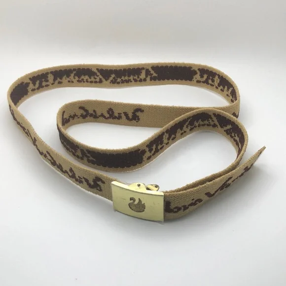 VINTAGE Gloria Vanderbilt  Belt with RARE Logo Swan on Gold Buckle il_fullxfull.6107705277_rgg8.jpg main image 2